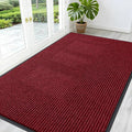 OLANLY Front Door Mat Indoor Outdoor Entrance, Waterproof Heavy Duty Doormat, Fade Resistant, Low Profile, Easy Clean Patio Porch Welcome Floor Mats for Entry, 59x35, Wine Red