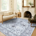 Washable Area Rug. Modern Farmhouse. Vintage. Turkish. Bohemian. Distressed. Oriental. Traditional. Rugs for Living Room. Dining. Bedroom. Office. Entryway. Foyer. (861GG, 5'9 x 8'9)
