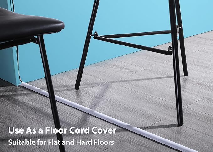 ZhiYo Cord Covers for Wires on Wall, 85in(6 x L14.2in) Cable Hider for Hiding 1-2 Cables, PVC Wire Covers for Cords on Wall Mount TV in Home or Office, Black W1in x H0.41in