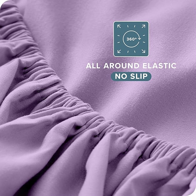 Bare Home Twin Sheet Set - 1800 Ultra-Soft Microfiber Twin Bed Sheets - Double Brushed - Deep Pockets - Easy Fit - Extra Soft - 3 Piece Set - Bedding Sheets & Pillowcases (Twin, Lavender)