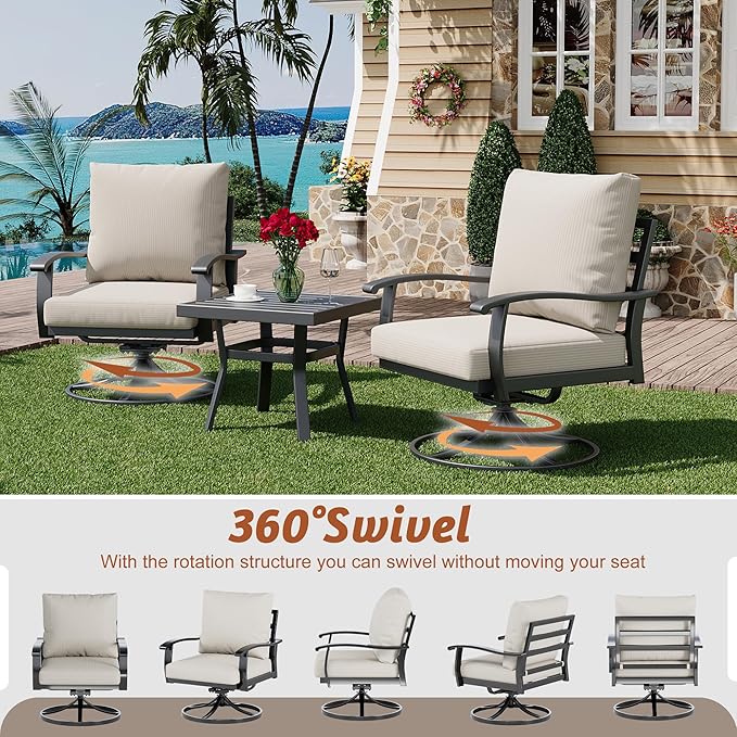 HOMREST Outdoor Swivel Rocker Patio Chairs