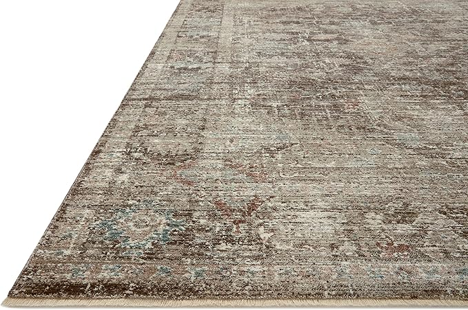 Loloi Magnolia Home by Joanna Gaines Millie Collection MIE-03 Charcoal/Dove 2'-3" x 3'-10", .25" Pile Height, Accent Rug