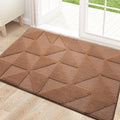OLANLY Door Mats Indoor, Non-Slip, Absorbent, Dirt Resist, Entrance Washable Mat, Low-Profile Inside Entry Doormat for Entryway (30x17 inches, Brown)