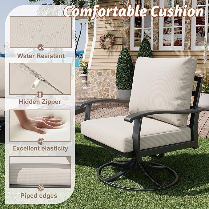 HOMREST Outdoor Swivel Rocker Patio Chairs