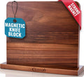 Cutluxe Magnetic Knife Block, Double-Sided Acacia Wood Knife Holder