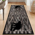Rustic Cabin Runner Rug, 3.3x7ft, Vintage Lodge Wood Grain Wild Animal Black Bear Print Long Hallway Rug, Non-Slip Washable Carpet with Rubber Backing for Hallway Walkway Entry Foyer