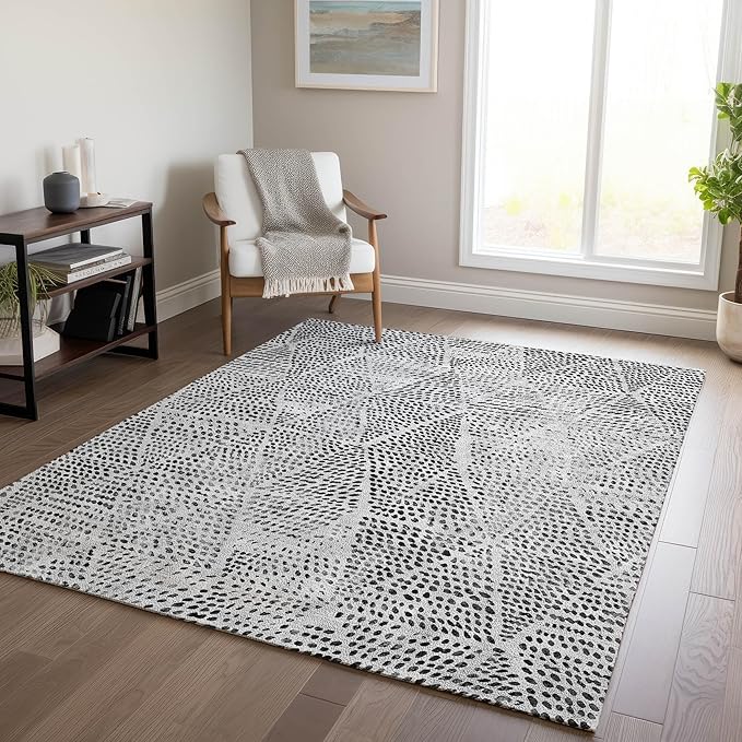 Addison Rugs Chantille ACN591 Pewter 3' x 5' Indoor Outdoor Area Rug, Easy Clean, Machine Washable, Non Shedding, Bedroom, Living Room, Dining Room, Kitchen, Patio Rug
