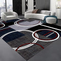 Area Rug 6x8 Modern Abstract Circle Rugs, Multicolor Low Pile Carpet, Machine Washable & Non-Slip Non-Shedding Stain Resistant for Bedroom, Living Room