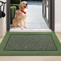BEQHAUSE Indoor Door Mat 24" x 36", Dirt Trapper Door Mats Non-Slip Entryway Rugs Washable, Resist Dirt Absorbent Welcome Mat, Low Profile Floor Mats for Front Back Door and Entryway, Green