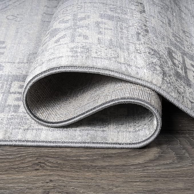 JONATHAN Y Modern Vintage Medallion Light Grey Indoor Area Rug, 4x6, Country, Floral, Easy-Cleaning for Living Room, Bedroom, Kitchen, Pet Friendly, Non-Shedding (MDP108B-4)