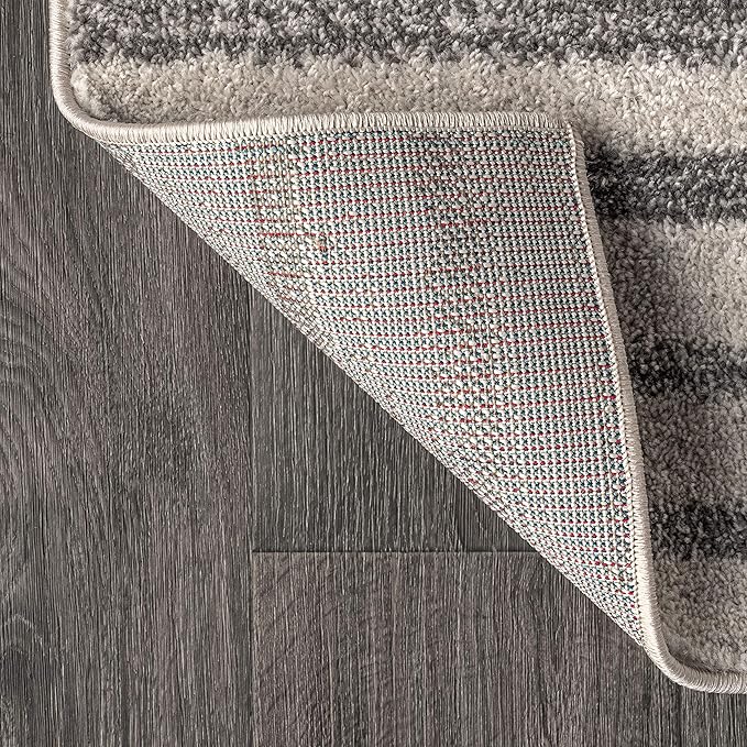 JONATHAN Y Lyla Offset Stripe Gray/Cream Indoor Area Rug, 5x8, Contemporary, Modern, Easy-Cleaning for Living Room, Bedroom, Kitchen, Pet Friendly, Non-Shedding (MOH204A-5)