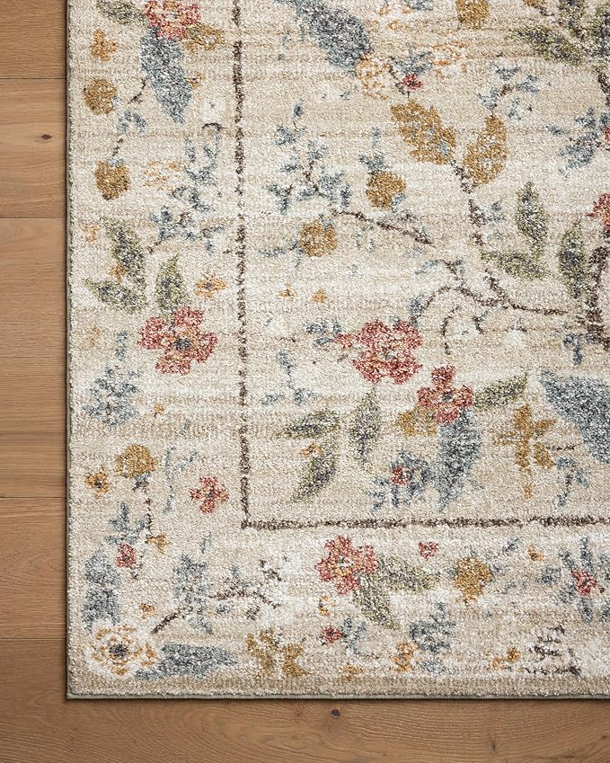 Loloi Rifle Paper Co. Laurel Collection LAU-05 Ivory 7'-10" x 10' Area Rug