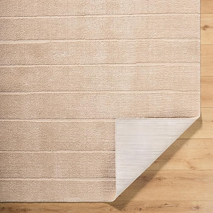 Livabliss x Our PNW Home Cascade Minimalist Striped Area Rug, 10' x 14', Taupe