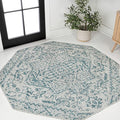 JONATHAN Y Boho Medallion Indoor Outdoor Octagon Area Rug 8 Ft Teal/Gray, Estrella Textured Weave for Backyard, Patio, Porch, Easy-Cleaning, High Traffic, Pet-Friendly, Non-Shedding (SMB105C-8TGN)