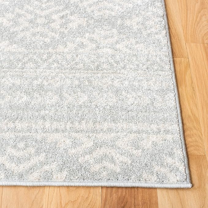 SAFAVIEH Tulum Collection Runner Rug - 2' x 8', Light Grey & Ivory, Moroccan Boho Tribal Design, Non-Shedding & Easy to Clean, Ideal for Living Room, Hallway, Foyer, Entryway, Bedroom (TUL272F)
