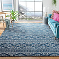 SAFAVIEH Area Rug 8x10 - Tulum Collection - Large - Navy & Ivory, Moroccan Boho Tribal Design, Non-Shedding & Easy to Clean, Ideal for Living Room, Bedroom, Dining Space (TUL272N)