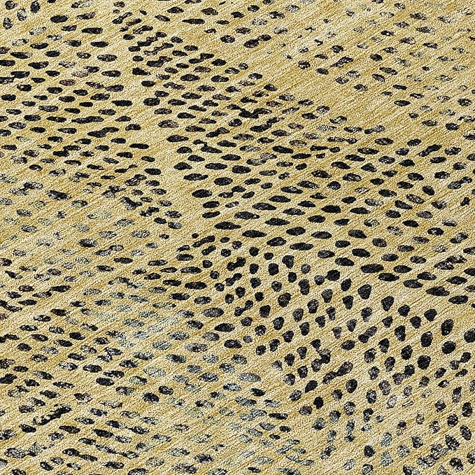 Addison Rugs Chantille ACN591 Gold 2'6" x 3'10" Indoor Outdoor Area Rug, Easy Clean, Machine Washable, Non Shedding, Bedroom, Living Room, Dining Room, Kitchen, Patio Rug