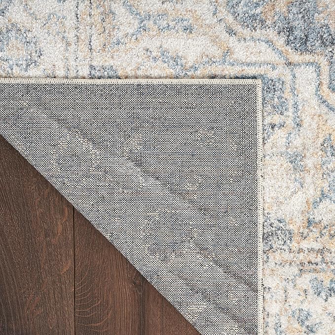 Nourison Home Astra Machine Washable Traditional Grey/Blue 2'2" x 4' Area Rug, Easy Cleaning, Non Shedding, Bed Room, Living Room, Dining Room, Kitchen (2x4)