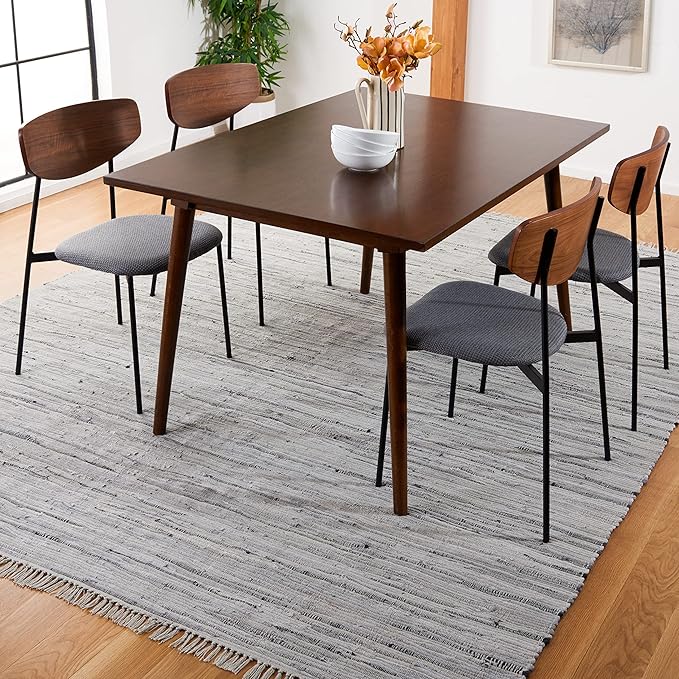 SAFAVIEH Rag Rug Collection Area Rug - 10' x 14', Grey, Handmade Boho Stripe Cotton, Ideal for High Traffic Areas in Living Room, Bedroom (RAR121A)