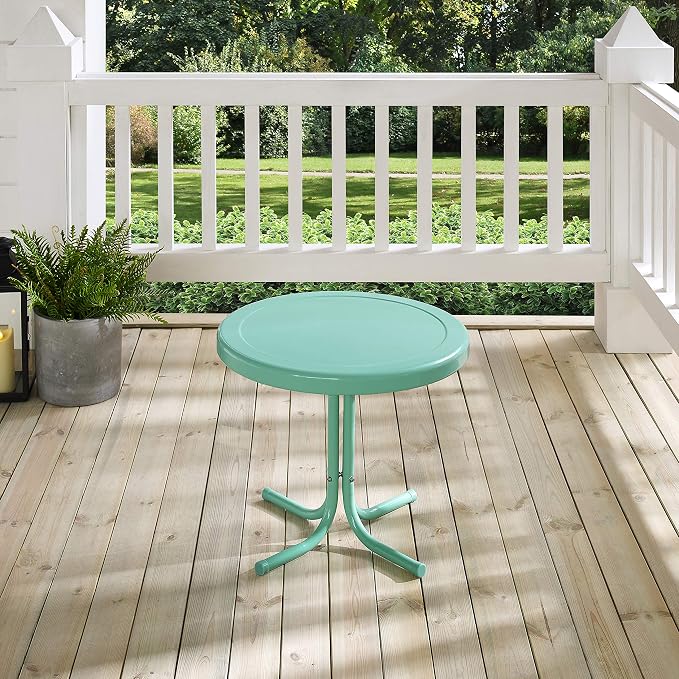 Crosley Furniture Griffith Weather Resistant Retro Metal Outdoor Side Table