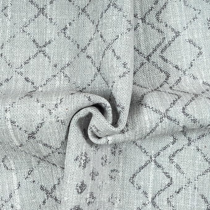 GLN Rugs Contemporary Collection - Machine Washable Area Rug, Contemporary Washable, Non Slip, Low Pile Chenille Rug, Living Room, Bedroom, Kitchen Rug (3' x 5' Gray 0166)