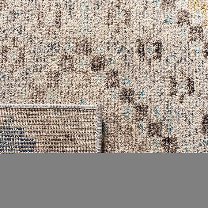 SAFAVIEH Madison Collection Runner Rug - 2'2" x 20', Grey & Yellow, Boho Diamond Distressed Design, Non-Shedding & Easy Care, Ideal for High Traffic Areas in Living Room, Bedroom (MAD418F)