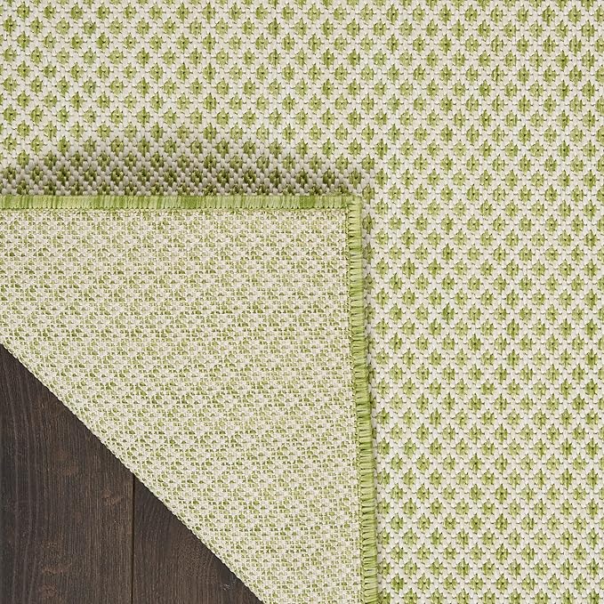 Nourison Home Courtyard Ivory Green 8' x 10' Area Rug - Easy Clean, Non Shedding, Bed Room, Living Room, Dining Room, Kitchen (8' x 10')