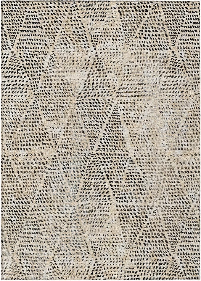 Addison Rugs Chantille ACN591 Beige 5' x 7'6" Indoor Outdoor Area Rug, Easy Clean, Machine Washable, Non Shedding, Bedroom, Living Room, Dining Room, Kitchen, Patio Rug