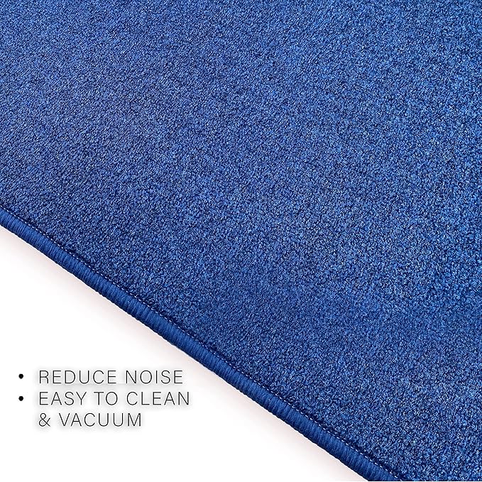 Custom Made Runner Rug Low Pile with Rubber Backing for Kitchen Foyer Hallway Entry Choose Your Length Size 26 Inch Wide Solid and Plain Dark Blue Color (15 feet x 26 inch)