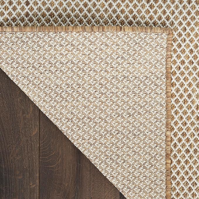 Nourison Home Courtyard Jute Ivory 3' x 5' Area Rug - Easy Clean, Non Shedding, Bed Room, Living Room, Dining Room, Kitchen (3' x 5')