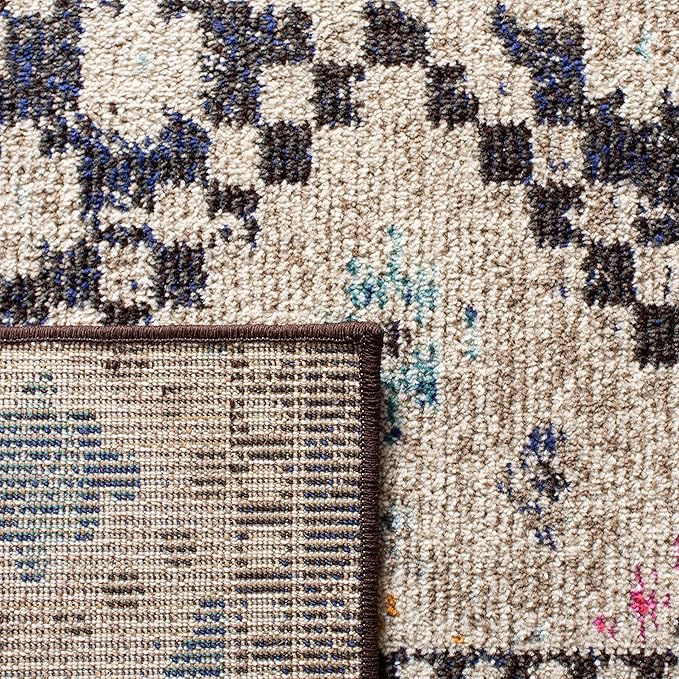 SAFAVIEH Madison Collection Accent Rug - 2'2" x 4', Black & Yellow, Boho Diamond Distressed Design, Non-Shedding & Easy Care, Ideal for High Traffic Areas in Entryway, Living Room, Bedroom (MAD418Z)