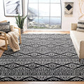 SAFAVIEH Area Rug 10x13 - Tulum Collection - Large - Black & Ivory, Moroccan Boho Tribal Design, Non-Shedding & Easy to Clean, Ideal for Living Room, Bedroom, Dining Space (TUL272Z)