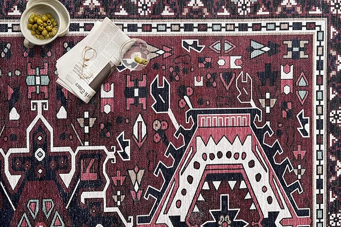 Fame Living Washable Area Rug. Modern Farmhouse. Vintage. Turkish. Bohemian. Distressed. Oriental. Traditional. Rugs for Living Room. Dining. Bedroom. Office. Entryway. Foyer. (851RR, 9' x 12')