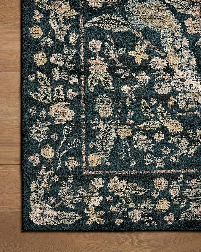 Loloi Rifle Paper Co. Laurel Collection LAU-05 Navy/Multi 3'-11" x 5'-7" Accent Rug