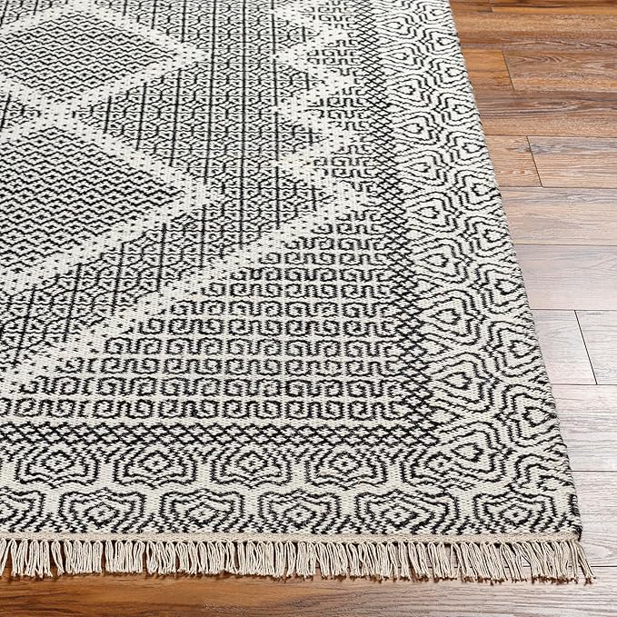 Mark&Day Wool Rugs, 5x7 Nishnabotny Cottage Dark Gray Area Rug, Grey Beige Carpet for Living Room, Bedroom or Kitchen (5' x 7'6")