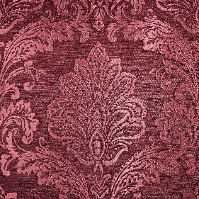 Touch of Class Camelot Luxury Bedding | Robust Burgundy | Matte Satin Damask | Textured Jacquard-Woven Chenille 6 Piece Set Includes Cal King Quilted Bedspread, 2 King Shams & 3 Decorative Pillows