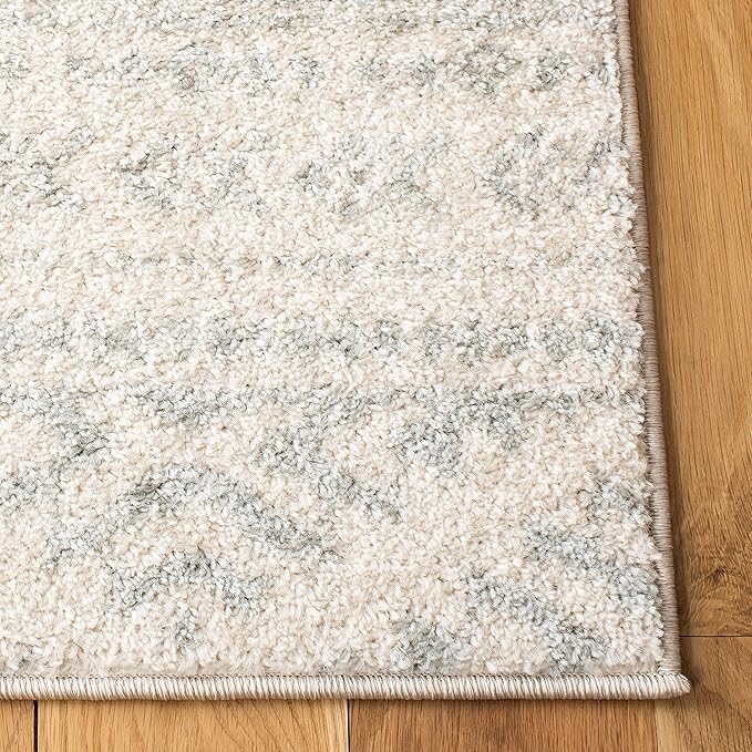 SAFAVIEH Tulum Collection Runner Rug - 2' x 11', Ivory & Light Grey, Moroccan Boho Tribal Design, Non-Shedding & Easy to Clean, Ideal for Living Room, Hallway, Foyer, Entryway, Bedroom (TUL272G)