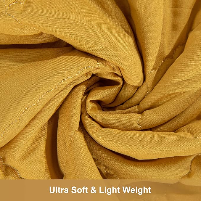 NTBAY Down Alternative Oversized Toddler Comforter, Super Soft and Warm Solid Color Baby Crib Quilted Blanket, 43x60 inches, Yellow