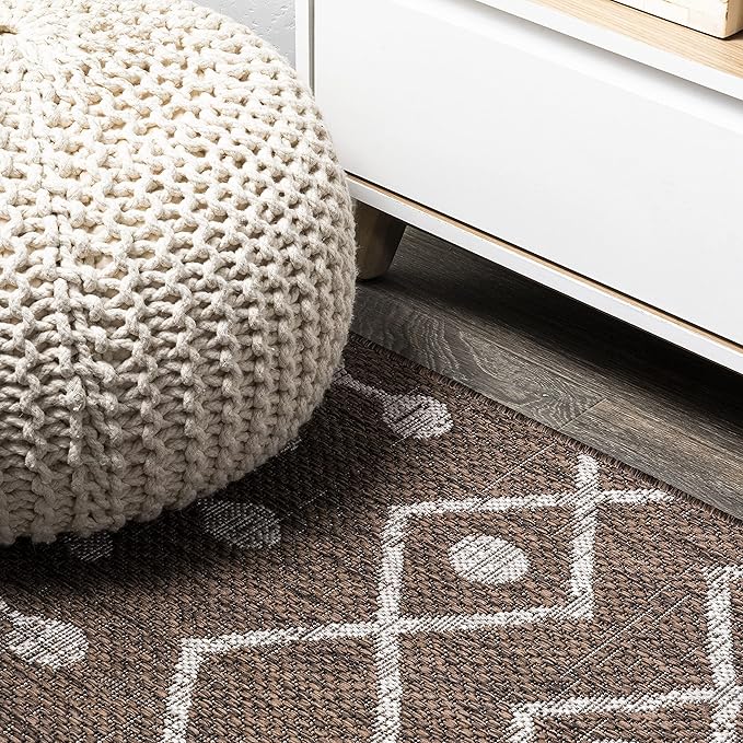 JONATHAN Y Tribal Bohemian Indoor Outdoor Area Rug 3X5 Brown/Beige, Nokat for Backyard, Patio, Porch, Easy-Cleaning, High Traffic, Pet-Friendly, Non-Shedding (SMB131B-3)