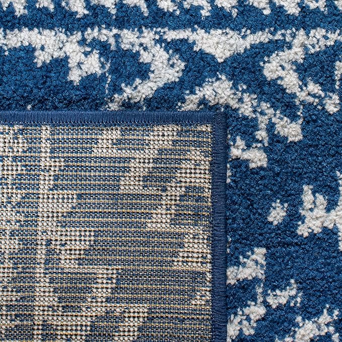 SAFAVIEH Tulum Collection Runner Rug - 2' x 17', Navy & Ivory, Moroccan Boho Tribal Design, Non-Shedding & Easy to Clean, Ideal for Living Room, Hallway, Foyer, Bedroom (TUL272N)