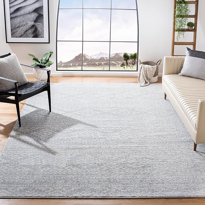SAFAVIEH Area Rug 12x15 - Tulum Collection - Large - Light Grey & Ivory, Moroccan Boho Tribal Design, Non-Shedding & Easy to Clean, Ideal for Living Room, Bedroom, Dining Space (TUL272F)