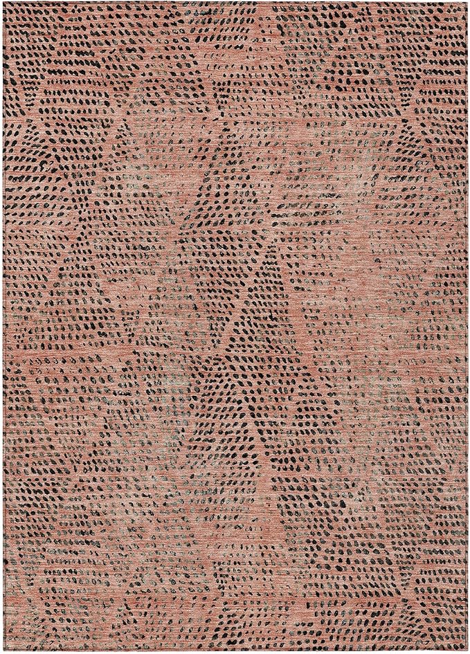 Addison Rugs Chantille ACN591 Salmon 9' x 12' Indoor Outdoor Area Rug, Easy Clean, Machine Washable, Non Shedding, Bedroom, Living Room, Dining Room, Kitchen, Patio Rug