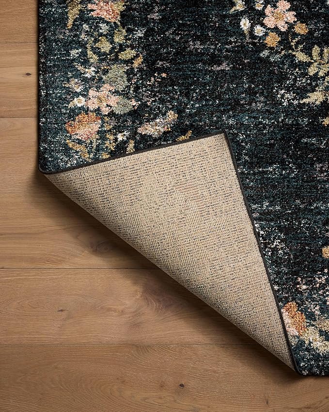 Loloi Rifle Paper Co. Laurel Collection LAU-01 Dark Navy 2'-8" x 10' Runner Rug