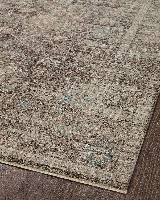 Loloi Magnolia Home by Joanna Gaines Millie Collection MIE-03 Charcoal/Dove 2'-7" x 8'-0", .25" Pile Height, Runner Rug