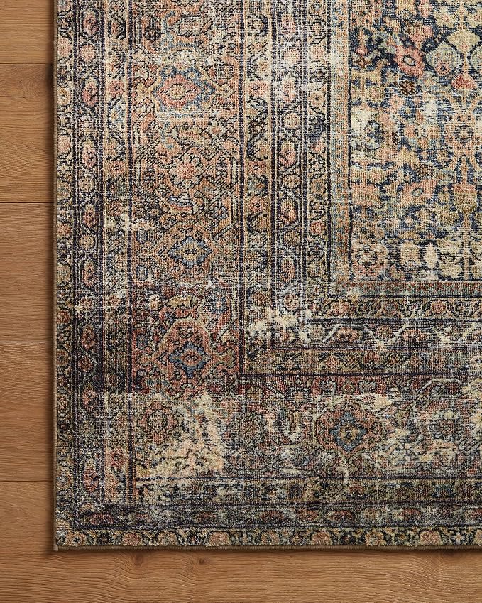Loloi Amber Lewis Morgan Collection MOG-03 Denim/Multi 2'-3" x 11'-6" 38" Thick Runner Rug feat. CloudPile, Neutral, Room Décor, Vintage Inspired, Livingroom, Bedroom, Dining Area