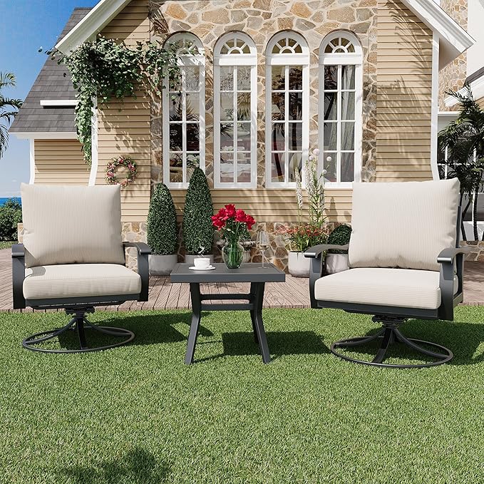 HOMREST Outdoor Swivel Rocker Patio Chairs