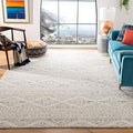 SAFAVIEH Area Rug 12x15 - Tulum Collection - Large - Ivory & Grey, Moroccan Boho Tribal Design, Non-Shedding & Easy to Clean, Ideal for Living Room, Bedroom, Dining Space (TUL272A)