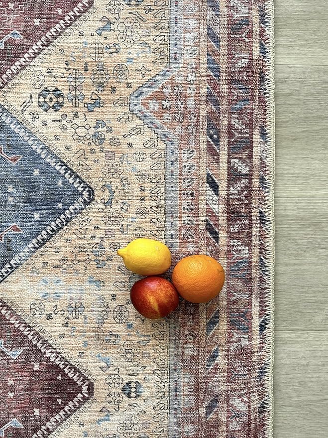Fame Living Washable Area Rug. Modern Farmhouse. Vintage. Turkish. Bohemian. Distressed. Oriental. Traditional. Rugs for Living Room. Dining. Bedroom. Office. Entryway. Foyer. (863TT, 2'5" x 4'9")