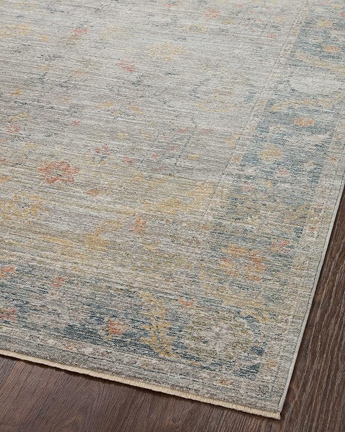 Loloi Magnolia Home by Joanna Gaines Millie Collection MIE-04 Slate/Multi 9'-6" x 13'-1", .25" Pile Height, Area Rug