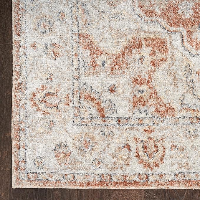 Nourison Home Astra Machine Washable Traditional Gold/Multicolor 2'2" x 10' Area Rug, Easy Cleaning, Non Shedding, Bed Room, Living Room, Dining Room, Kitchen (2x10)